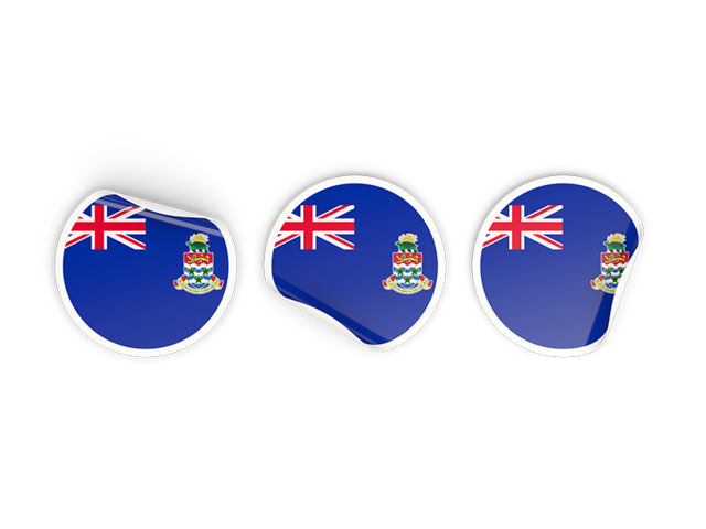 Three round labels. Download flag icon of Cayman Islands at PNG format