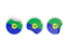 Christmas Island. Three round labels. Download icon.