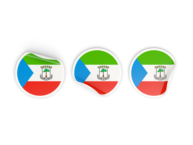 Three round labels. Download flag icon of Equatorial Guinea at PNG format