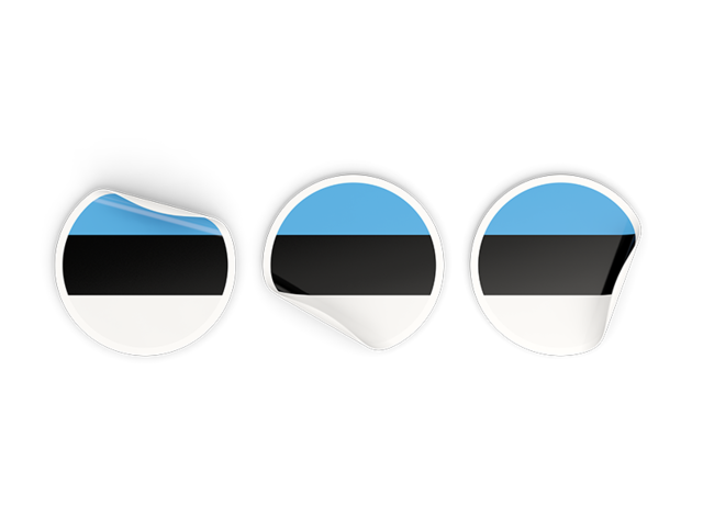 Three round labels. Download flag icon of Estonia at PNG format