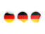 Germany. Three round labels. Download icon.