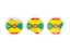 Grenada. Three round labels. Download icon.