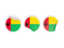 Гвинея-Бисау. Три круглые наклейки. Скачать иконку.