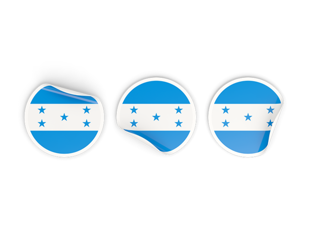 Three round labels. Download flag icon of Honduras at PNG format