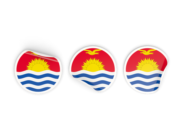 Three round labels. Download flag icon of Kiribati at PNG format
