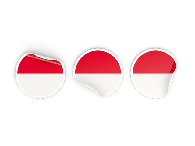 Three round labels. Download flag icon of Monaco at PNG format
