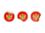 Montenegro. Three round labels. Download icon.
