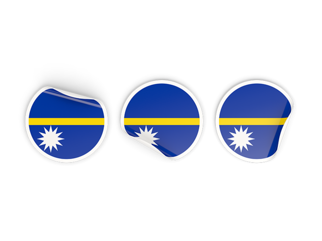 Three round labels. Download flag icon of Nauru at PNG format