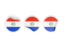 Paraguay. Three round labels. Download icon.