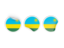 Руанда. Три круглые наклейки. Скачать иллюстрацию.