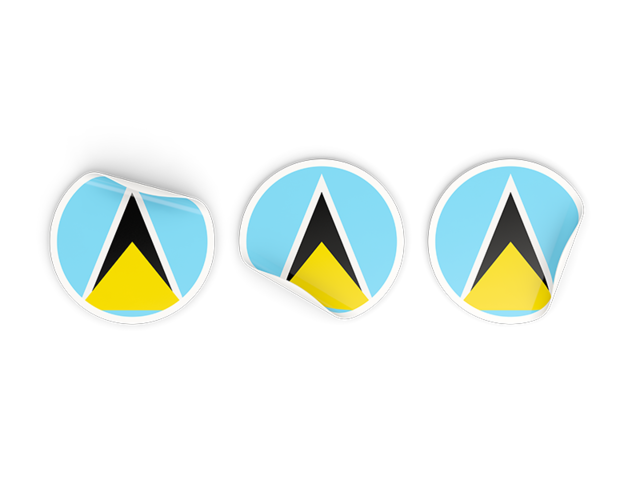 Three round labels. Download flag icon of Saint Lucia at PNG format