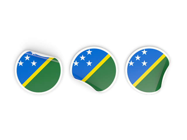 Three round labels. Download flag icon of Solomon Islands at PNG format