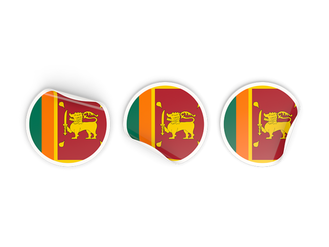 Три круглые наклейки. Скачать флаг. Шри-Ланка