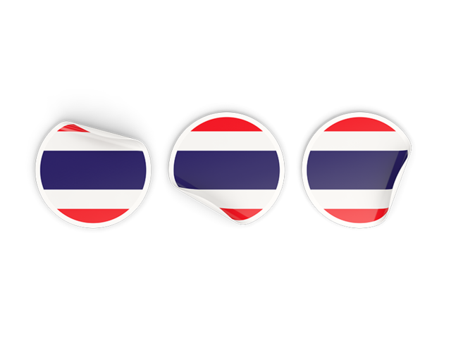 Three round labels. Download flag icon of Thailand at PNG format
