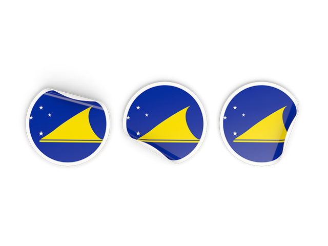 Three round labels. Download flag icon of Tokelau at PNG format