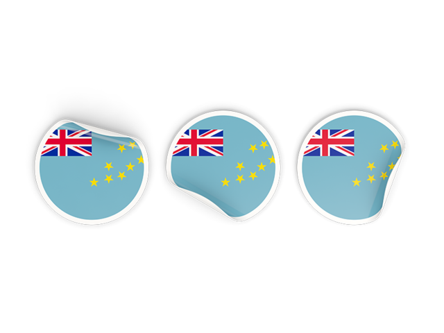 Three round labels. Download flag icon of Tuvalu at PNG format