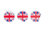 United Kingdom. Three round labels. Download icon.