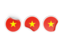 Vietnam. Three round labels. Download icon.