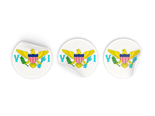 Three round labels. Download flag icon of Virgin Islands of the United States at PNG format