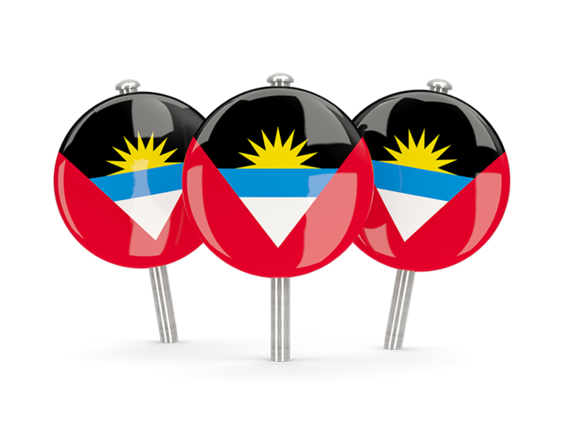 Three round pins. Download flag icon of Antigua and Barbuda at PNG format