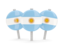 Argentina. Three round pins. Download icon.