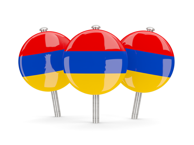 Three round pins. Download flag icon of Armenia at PNG format