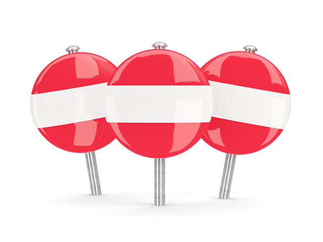 Three round pins. Download flag icon of Austria at PNG format