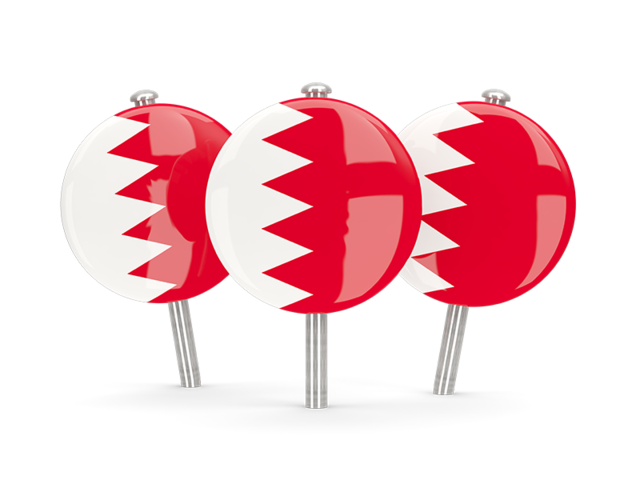 Three round pins. Download flag icon of Bahrain at PNG format