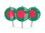 Bangladesh. Three round pins. Download icon.