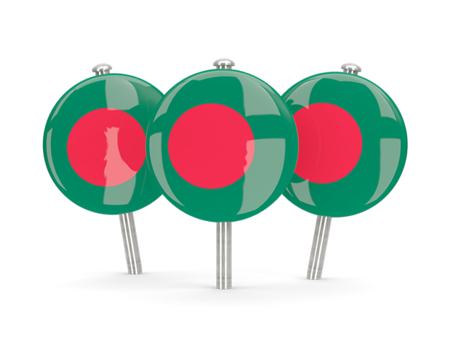 Three round pins. Download flag icon of Bangladesh at PNG format