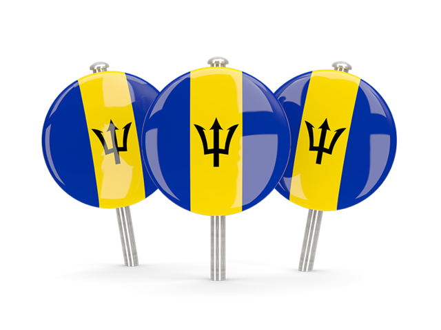 Three round pins. Download flag icon of Barbados at PNG format