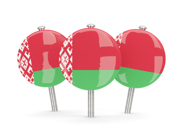 Three round pins. Download flag icon of Belarus at PNG format