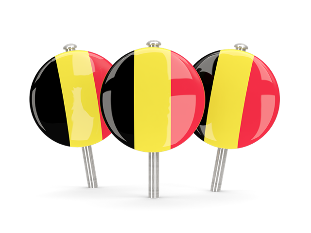 Three round pins. Download flag icon of Belgium at PNG format