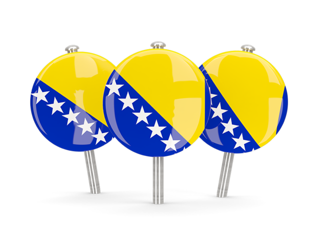 Three round pins. Download flag icon of Bosnia and Herzegovina at PNG format