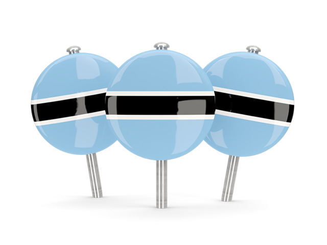 Three round pins. Download flag icon of Botswana at PNG format