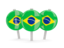 Brazil. Three round pins. Download icon.