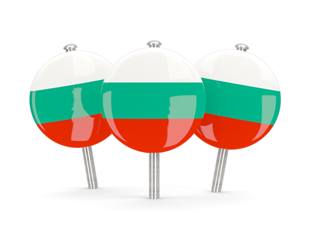 Three round pins. Download flag icon of Bulgaria at PNG format