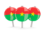 Burkina Faso. Three round pins. Download icon.