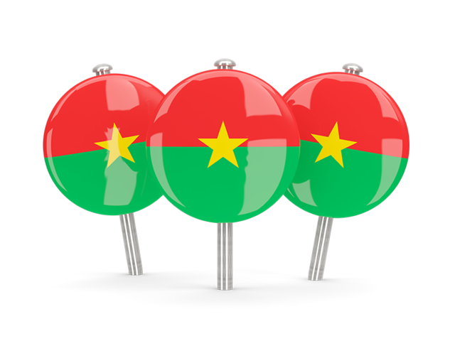 Three round pins. Download flag icon of Burkina Faso at PNG format