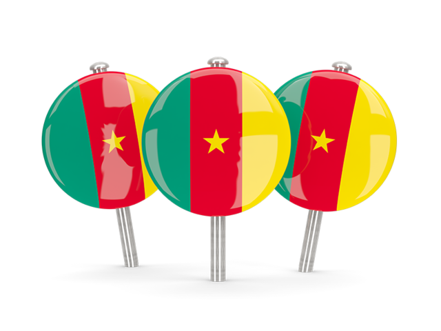Three round pins. Download flag icon of Cameroon at PNG format