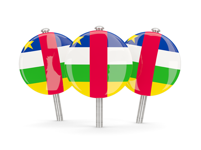 Three round pins. Download flag icon of Central African Republic at PNG format