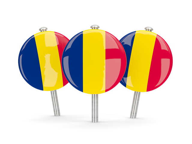 Three round pins. Download flag icon of Chad at PNG format