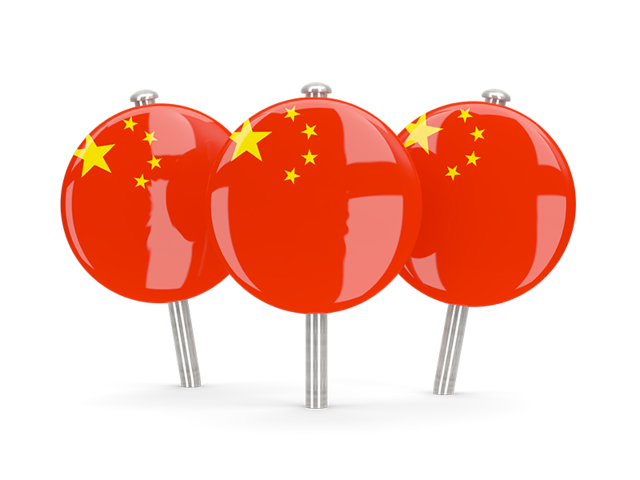 Three round pins. Download flag icon of China at PNG format