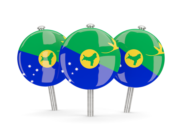 Three round pins. Download flag icon of Christmas Island at PNG format