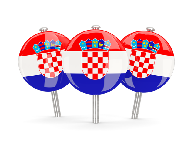 Three round pins. Download flag icon of Croatia at PNG format