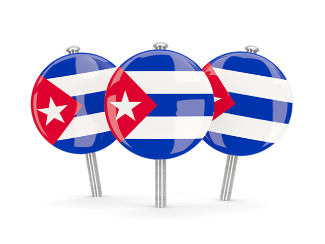 Three round pins. Download flag icon of Cuba at PNG format