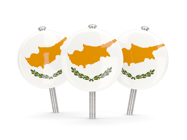 Three round pins. Download flag icon of Cyprus at PNG format