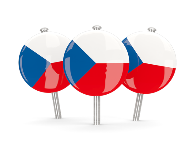 Three round pins. Download flag icon of Czech Republic at PNG format