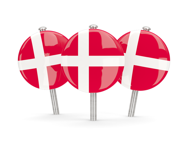 Three round pins. Download flag icon of Denmark at PNG format