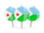 Djibouti. Three round pins. Download icon.